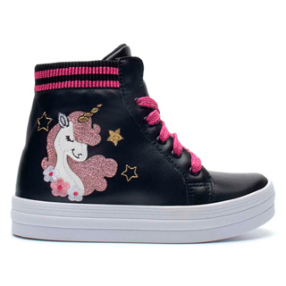 Tênis Unicórnio Cano Alto Botinha Infantil Menina Fashion