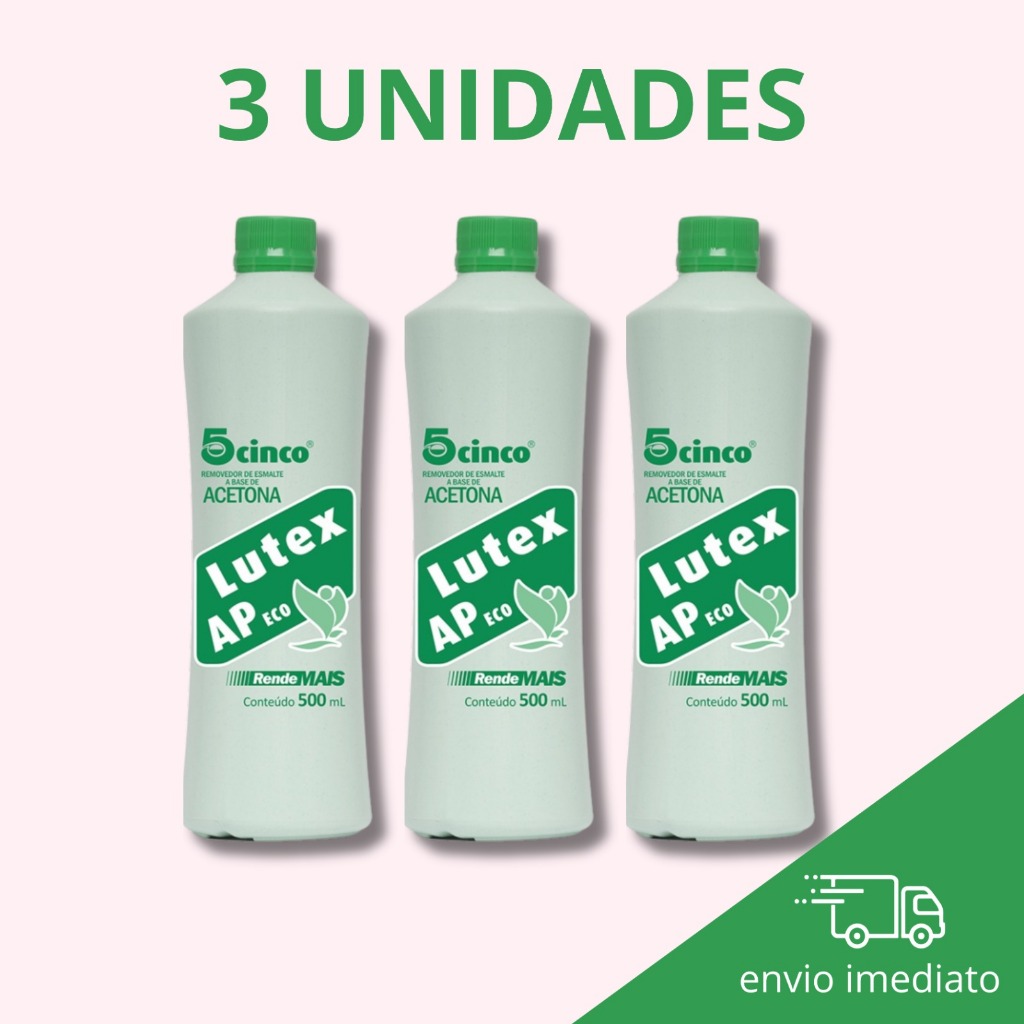 PACK COM 3 UNIDADES LUTEX LIMPA ESMALTE 500ML | Shopee Brasil