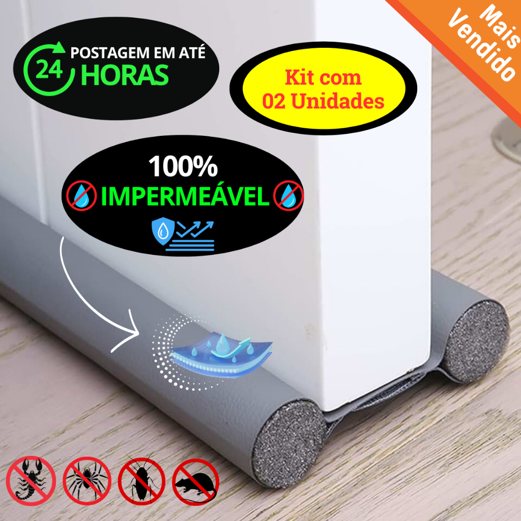 Veda Porta Impermeável Protetor de Porta Contra Insetos - 02 Unidades ...