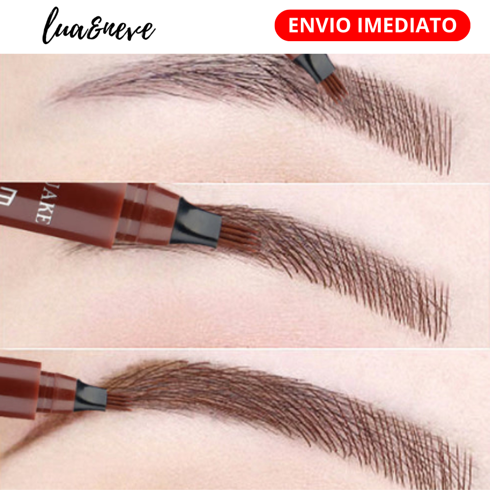 Caneta para Sobrancelha a prova d’agua com 4 pontas Lua e Neve Tip Brow Fio a Fio