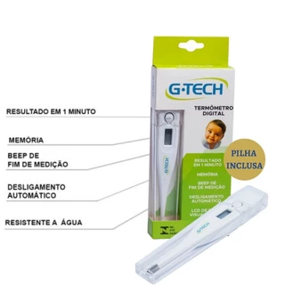 Termometro Clinico Digital De Braço G-tech Branco Com Capinha TH1027 em Oferta na Shopee