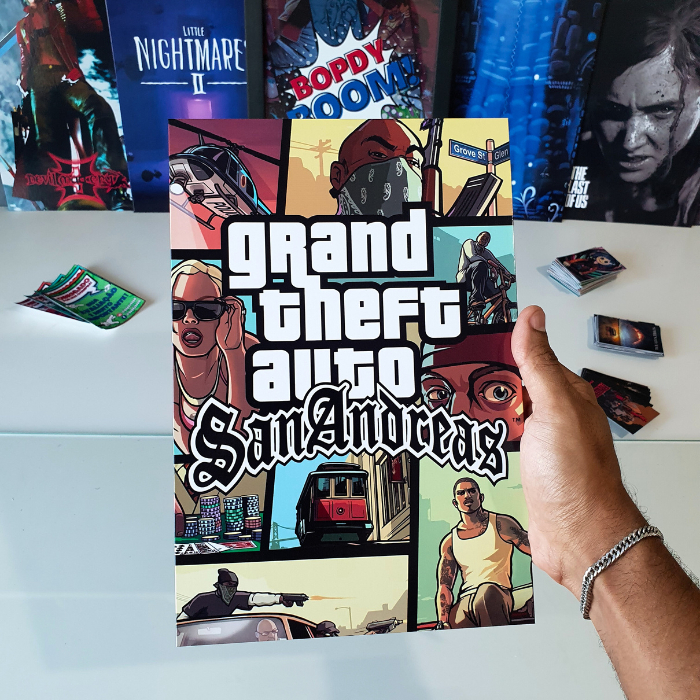 GTA: San Andreas Placa decorativa mdf quadro decoração presente Jogos / Games / Setup Gamer