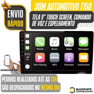 Radio Multimídia Espelhamento Comando de Voz Tela 9 2 Din Bt