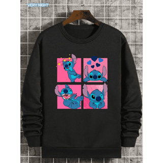 Moletom Gola Redonda Unissex Careca Sem Capuz Stitch Moda Basica Algodão Masculina Feminina