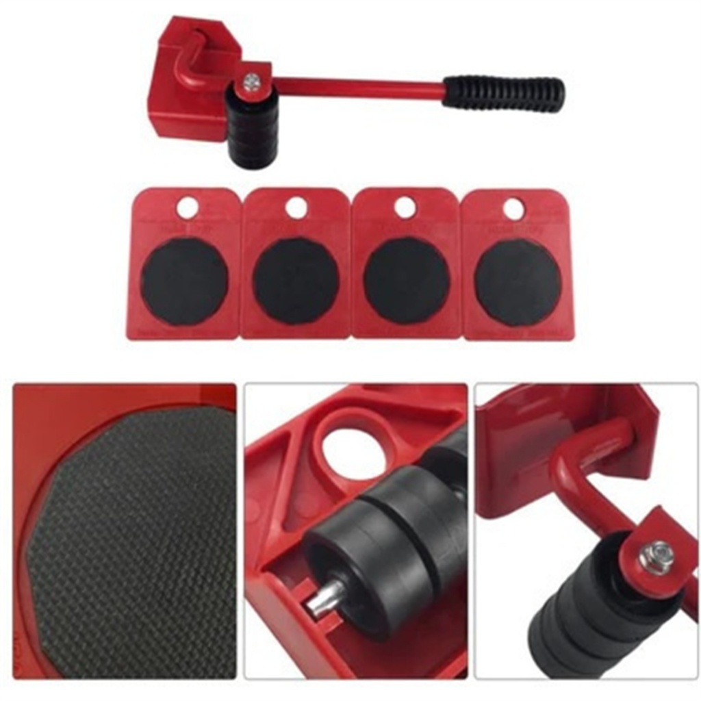 Aparelho Movedor Móveis Fácil Levantador Materiais Pesados Kit 5 Peças Sliders