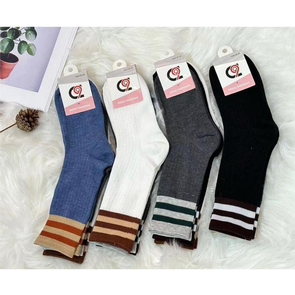 Kit6 Pares Meia Masculino Cano Alto 40-46