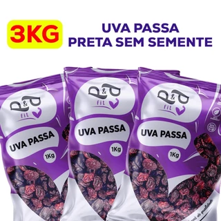 Uva Passa 3Kg Preta Sem Semente - P&P em Oferta na Shopee