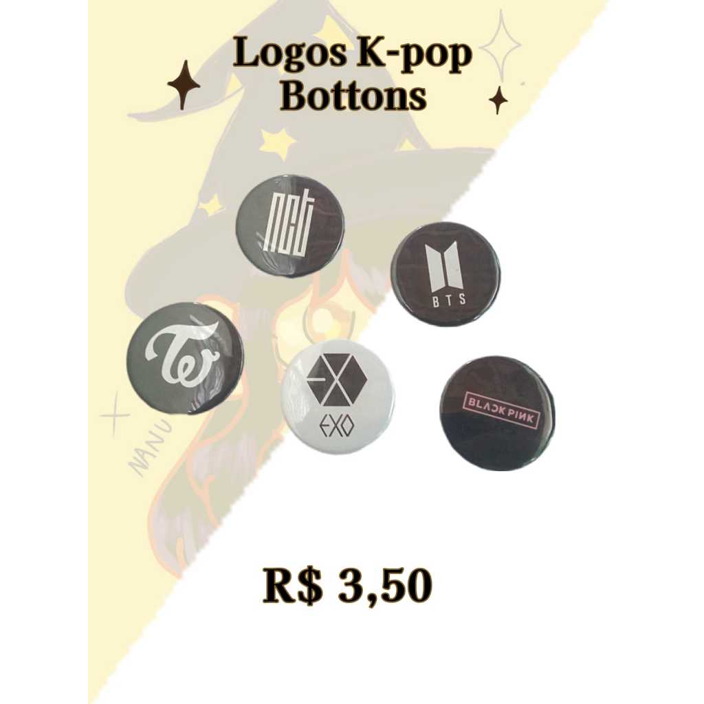 Bottons k-pop logos | Shopee Brasil