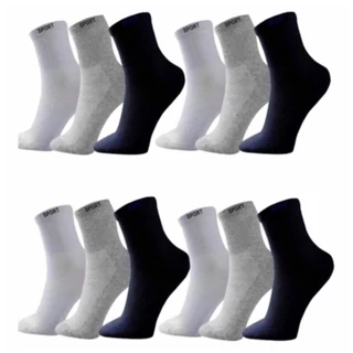 15 Pares Meias Cano Alto Sport Algodao