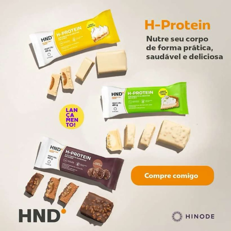 Barra de proteína H Protein Hinode 40g Sabor Chocrocante, Banoffee e ...