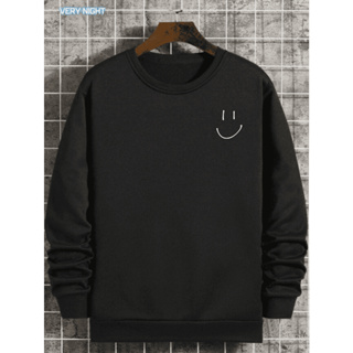 Moletom Careca Sem Capuz Gola Redonda Casaco Desenho Sorriso Masculino Blusinha Feminina