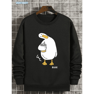 Moletom Masculino Careca Sem Bolso Gola Redonda Camisetas Femininas T-shirts Blusinhas Desenho Pato Camisa Algodão