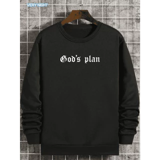 Moletom Gola Redonda Gods Plan Tumblr Unissex Careca Sem Capuz Camisa Algodão Masculina Feminina