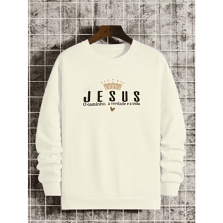 Moletom Sem Capuz Careca Tshirt 100% Algodão Porque Ele Vive Verde Camiseta Algodão Blusinha Feminina