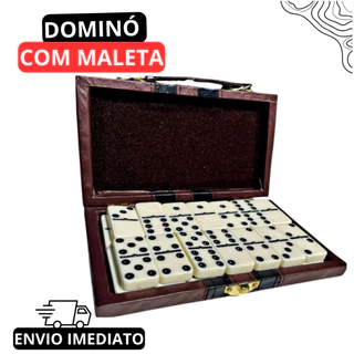 Jogo de Dominó com Maleta para sua Casa para Viagem Família e Amigos de 28 Peças