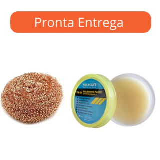 Esponja Metálica Cobre Para Limpeza de Ponta De Ferro Solda + fluxo de solda em pasta yaxun yx-20