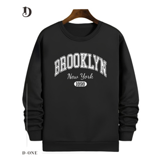 Moletom Careca Brooklyn New York 1898 Blusa De Frio Sem Capuz Oversized Corte Reto Retilo de Rua Largo Algodão