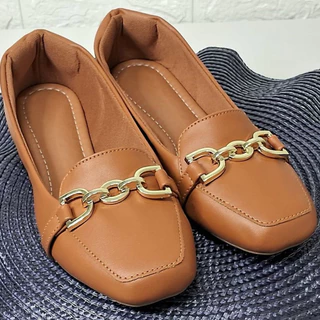 sapatilha bico quadrado confortável Sapatilhas elegante mocassin
