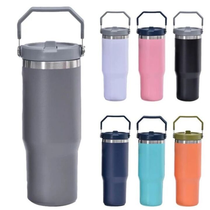 Garrafa Copo Térmico Tumbler Térmico Flip Straw C/Canudo 600 ml Envio Imediato