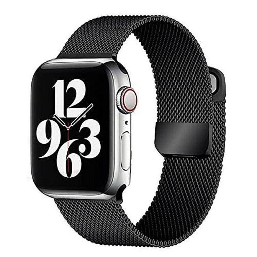 Pulseira Milanese Aço Metal Magnetico Fecho 38mm/40mm/42mm/44mm Apple Watch X7/X8/T500 Iwo 12/13/16