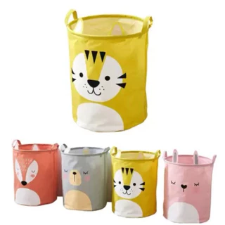 Cesto organizador infantil dobravel feltro linho