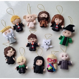 Mini bonecos em feltro personagens Harry Potter para árvore de Natal ou chaveiro