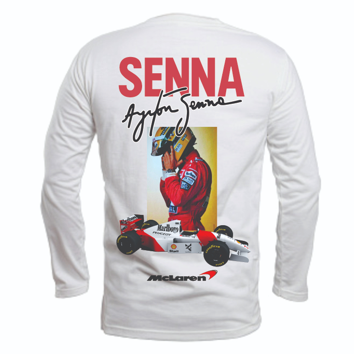 Camiseta Dryfit Manga Longa Ayrton Senna Mclaren | Shopee Brasil