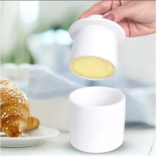 Manteigueira Francesa Porcelana Branca 200g Premium