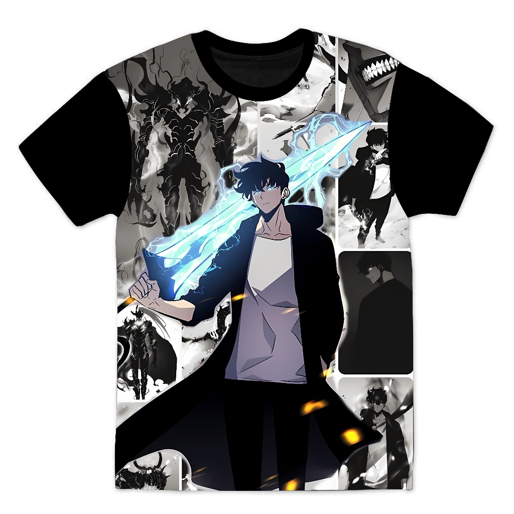Camiseta/Camisa Solo Leveling Sung Jin Woo Unisex Adulto e Infantil ...