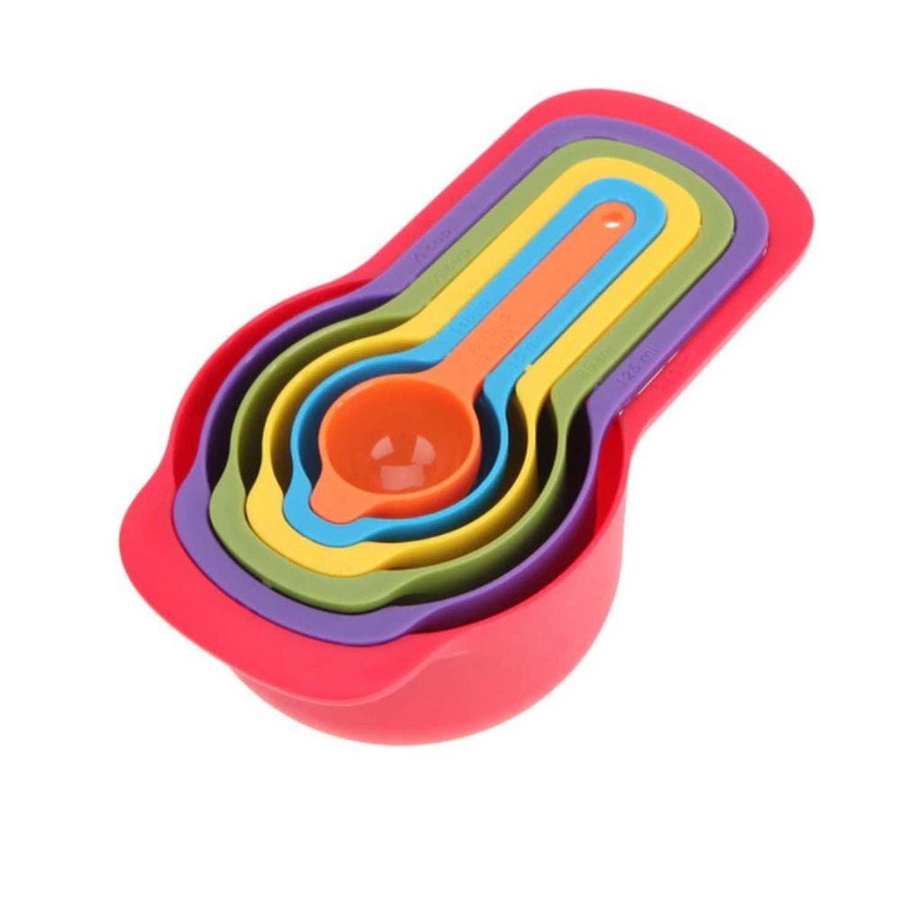Kit Medidor De Cozinha com 6 Peças Colheres Coloridas