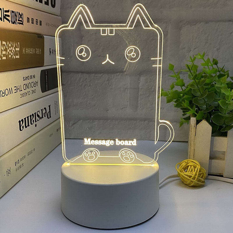 Luminaria de Led USB Gatinho Caneta Quadro Lousa Decoração