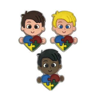 3 Apliques Emborrachados Meninos Coração Decoração,