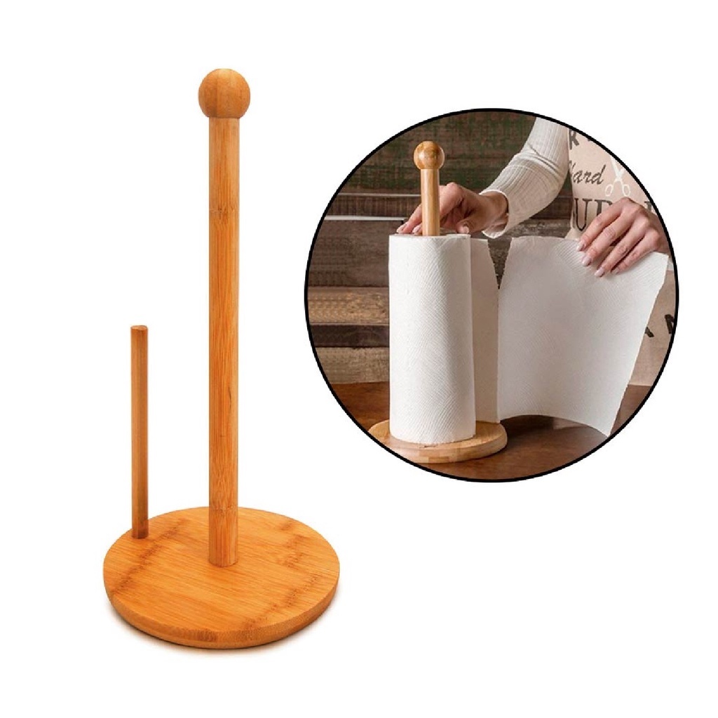 Suporte de Mesa Porta Papel Toalha Organizador Madeira Luxo - KL-T2005