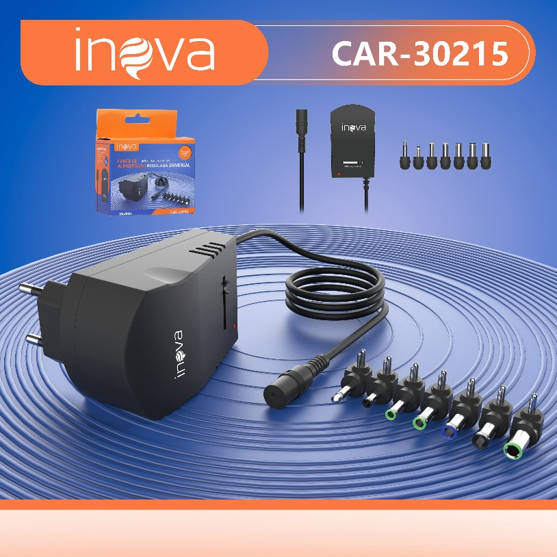 Adaptador de alimentação ajustável multifuncional de 30 W Adaptador de alimentação de comutação de carregamento multifuncional de 3-12 V