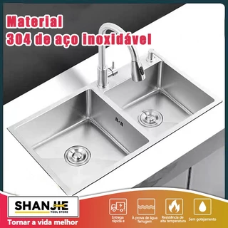 Cuba Gourmet Dupla Cozinha Pia Dupla Prata Luxo Aço Inox Brinovar 78CM*43CM