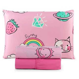 Jogo de Lençol Solteiro 03 Peças Cama Box 200 Fios Estampado Toque Aveludado