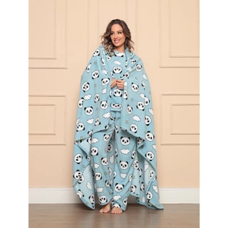 SEERI - PONCHO MANTA COM CAPUZ ESTAMPADO