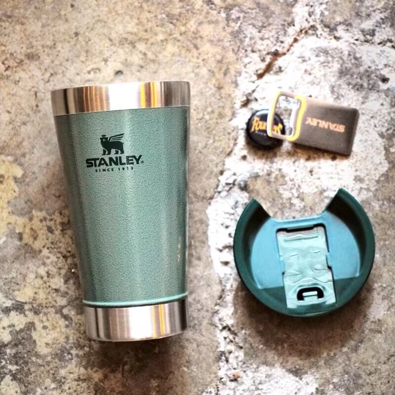 Copo Térmico com Tampa E Abridor 473ml Cerveja Café Inox Beer Cup Gelada Quente Caneca