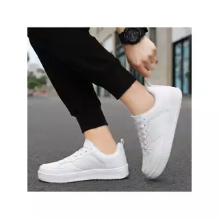 Tênis Branco e Preto Casual Feminino e Masculino Modinha