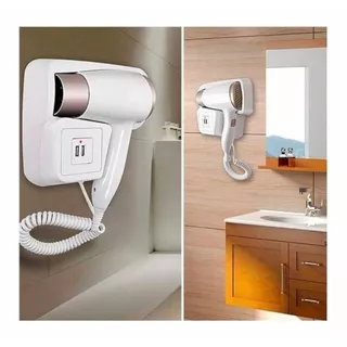 Secador De Cabelo Parede Com Usb Suporte Hotel Motel Pousada Top 110v