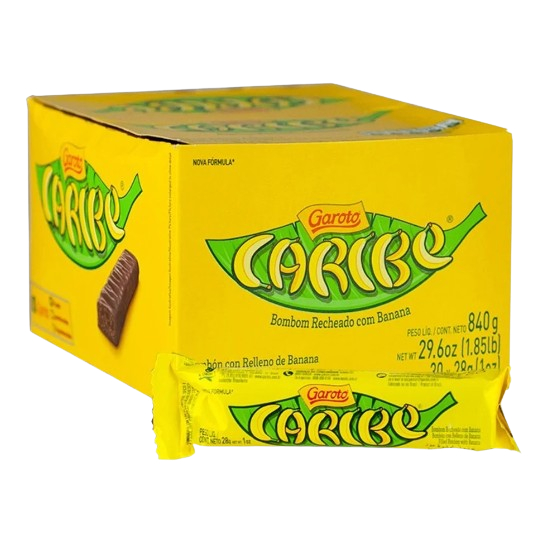 Chocolate Caribe Recheado de Banana Com 30un Garoto