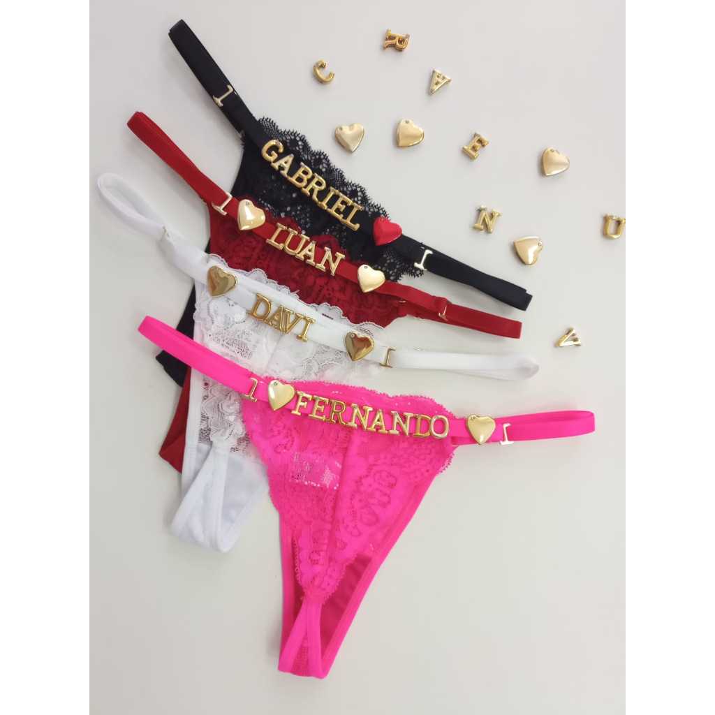 Calcinha personalizada com nome ou palavra. | Shopee Brasil