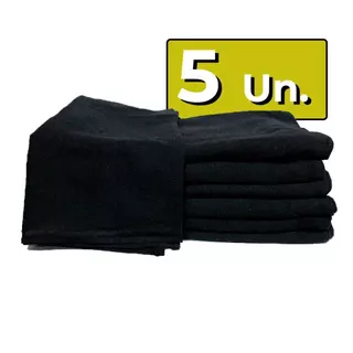 5 Pano De Prato Liso Kit Copa De Cozinha Algodão Grosso Preto Para Pintura Artesanato Bordado Com Bainha 41cm x 69cm
