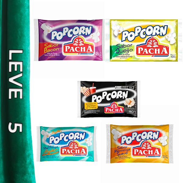 Pipoca de Microondas Leve 5 unidades no kit. Escolha o sabor entre ...