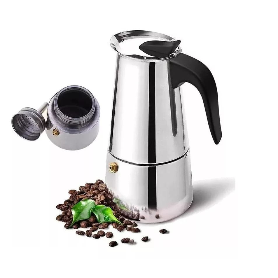Cafeteira Café Expresso Italiana Pequena 4 Xícara Inox 200ml | Shopee ...