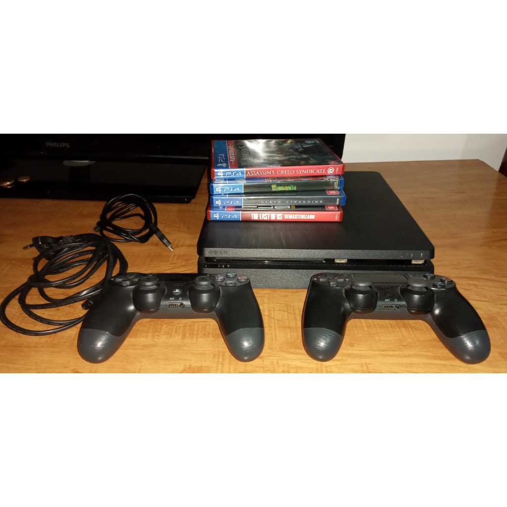 Sony Playstation 4 Slim 500gb Standard 2 Controle 4 Jogos