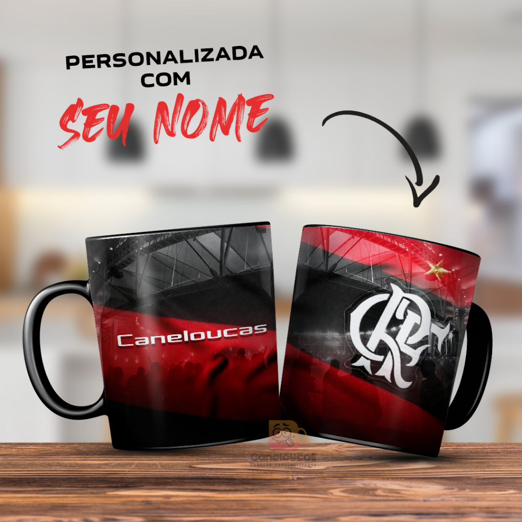 Caneca Personalizada Flamengo Bandeira e Estádio