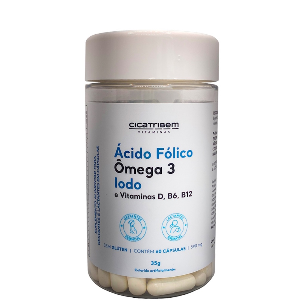 Ácido Fólico, Ômega 3, Iodo e Vitaminas Para Grávida Gestante Lactante ...