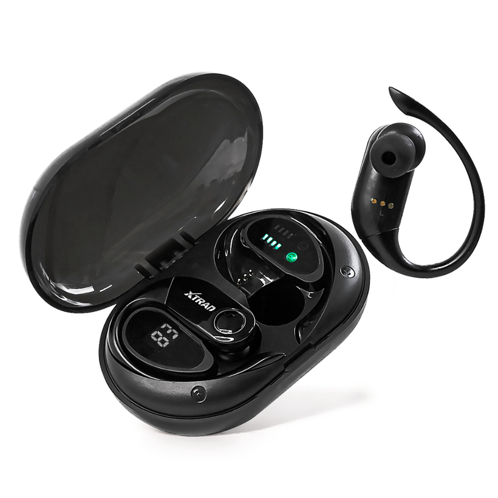 Fone de ouvido Sem Fio Bluetooth TWS Esportivo Design Pendurado Na Orelha Ergonômico Xtrad