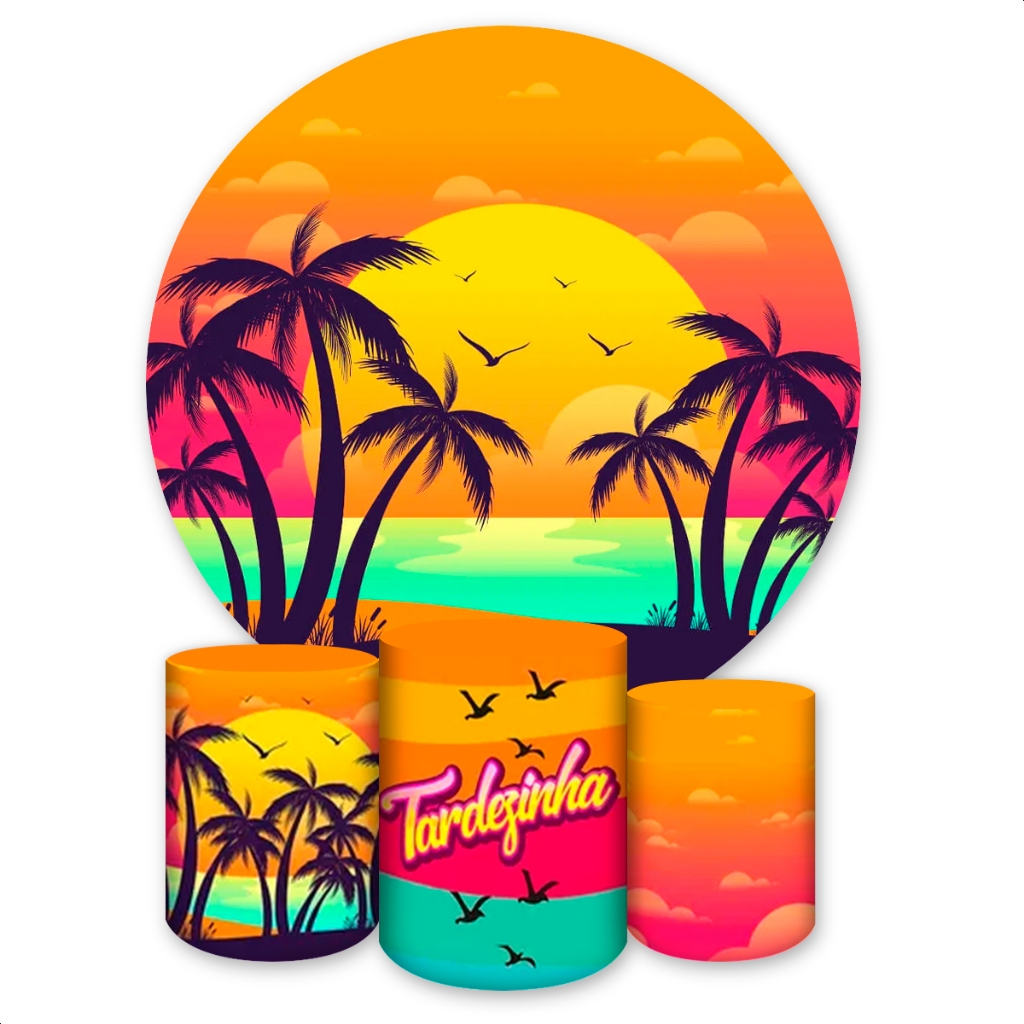 Kit Capa Painel + Trio Capas de Cilindros Sublimado Tema Tardezinha 1805
